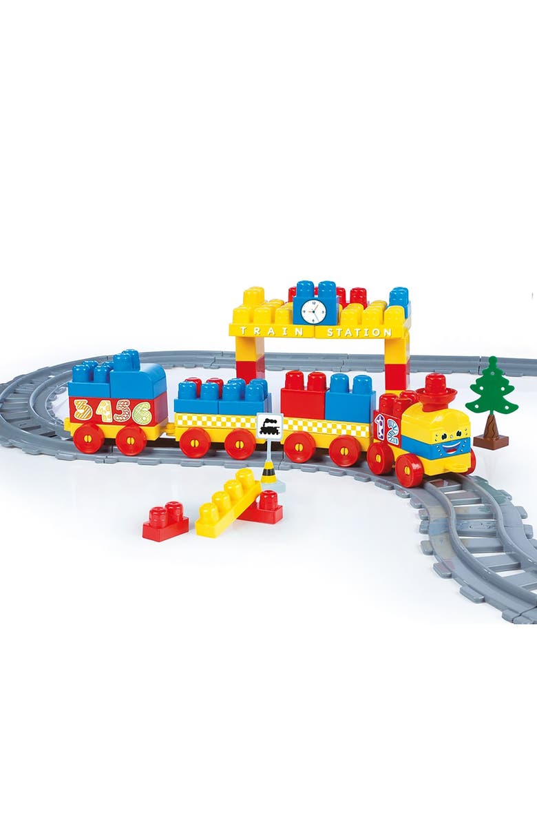 Dolu Train Set 89 Pcs Blocks Assembly Station & Tracks, Ages 18Mo+, Alternate, color, Multicolored
