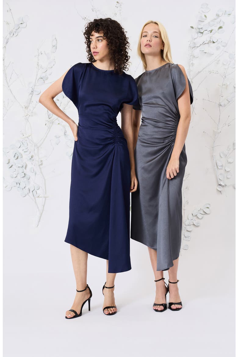 Short Sleeve Asymmetric Draped Midi Dress, Alternate, color, EIFFEL TOWER