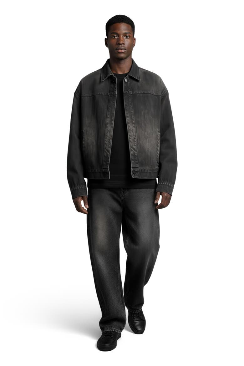 Gradient Denim Jacket, Alternate, color, Black