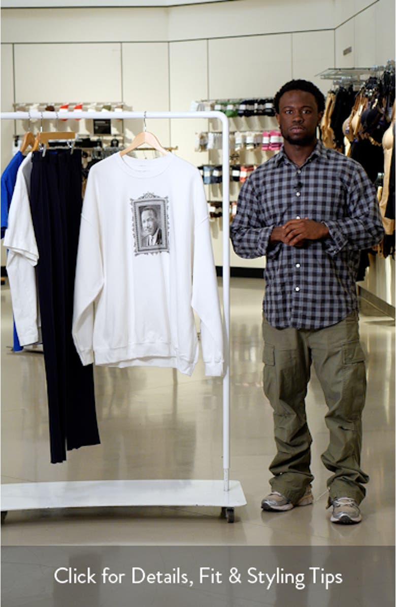 Unisex Martin Luther King Jr. White Graphic Pullover Sweatshirt, sales video thumbnail