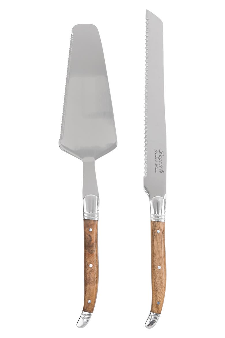 Connoisseur Laguiole Cake Knife & Server Set, Main, color, OLIVE WOOD