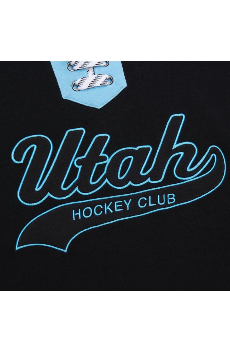 Mitchell & Ness Men's Mitchell & Ness Black Utah Mammoth Heritage Lace-Up Pullover Sweatshirt, Alternate, color, Black
