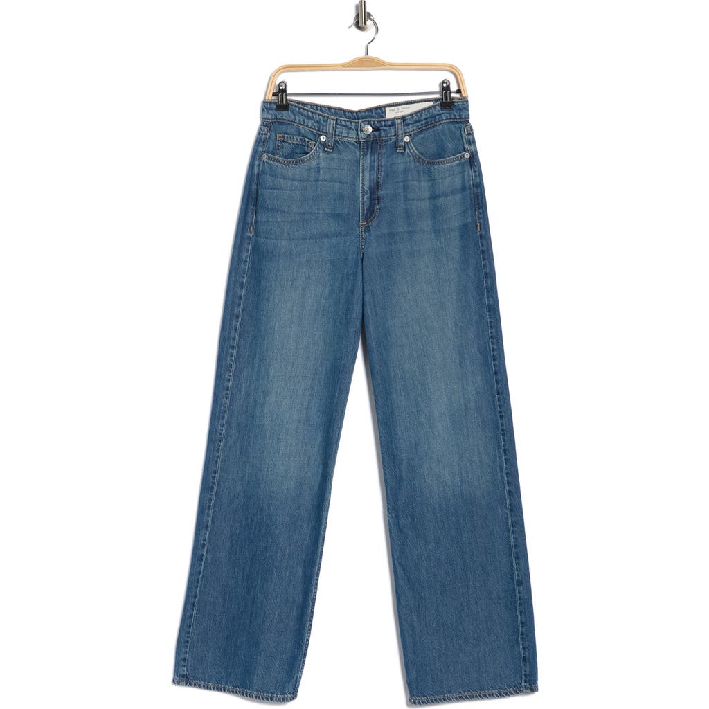 Rag & Bone Lori Mid Rise Wide Leg Jeans In Blue