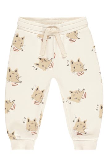 Rylee + Cru Babies' Kids' Coyote Print Knit Joggers In Neutral