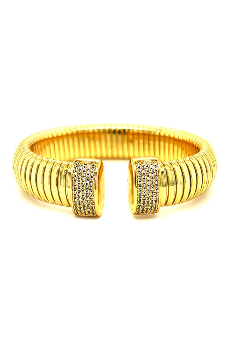 Pavé Cuff Bracelet, Main, color, YELLOW