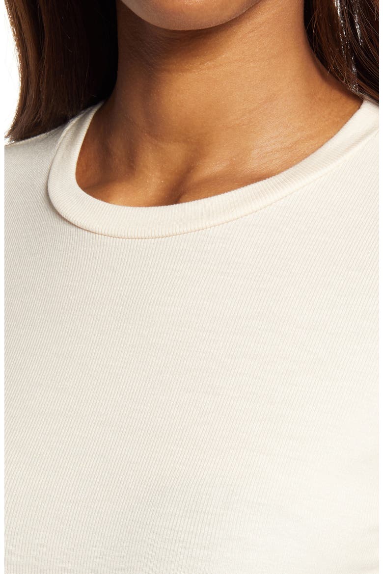 Women's Gray Boy Ribbed T-Shirt, Alternate, color, WHITE CREAM