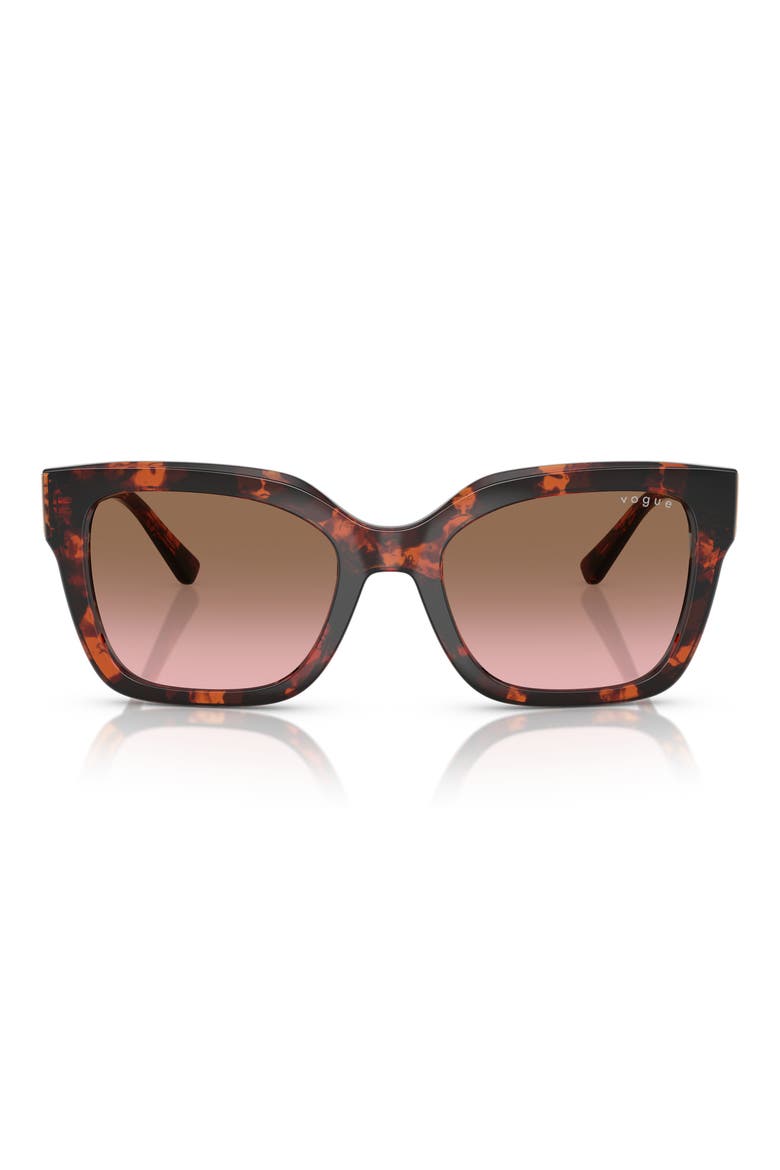 54mm Polarized Square Sunglasses, Alternate, color, RED HAVANA