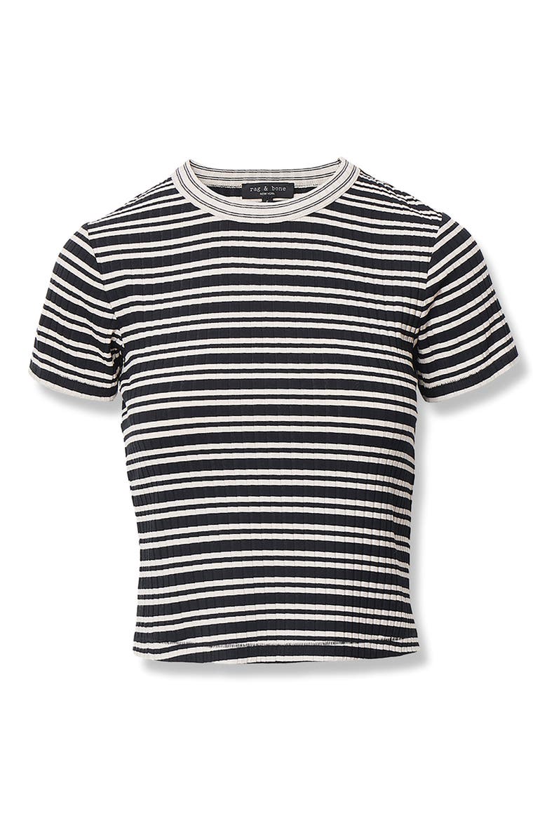 Luca Rib Stripe T-Shirt, Alternate, color, IVORY/BLACK MULTI