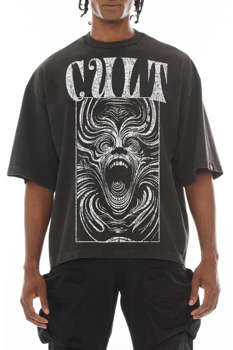 Graphic Crewneck Cotton T-Shirt, Main, color, VINTAGE CHARCOAL