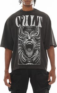 Cult of Individuality Graphic Crewneck Cotton T-Shirt