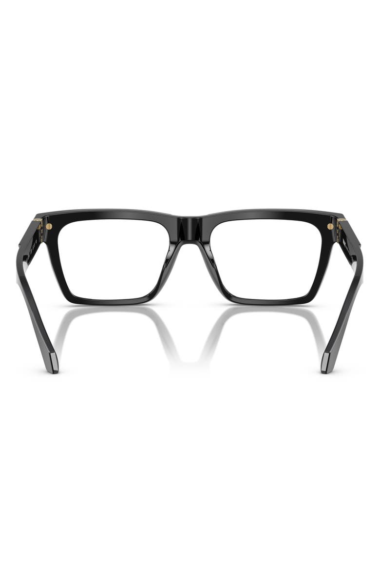 Versace 55mm Rectangle Optical Glasses, Alternate, color, Black
