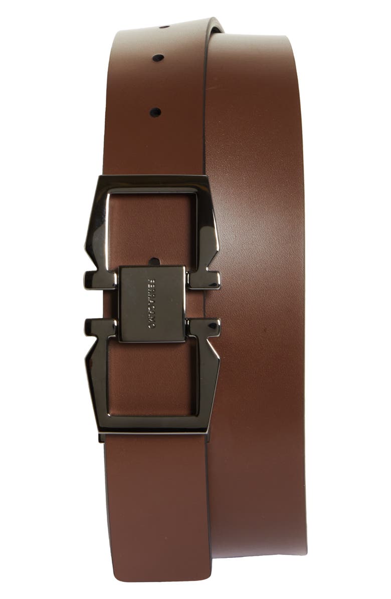FERRAGAMO Double Gancio Reversible Belt, Alternate, color, Nero Cocoa Brown