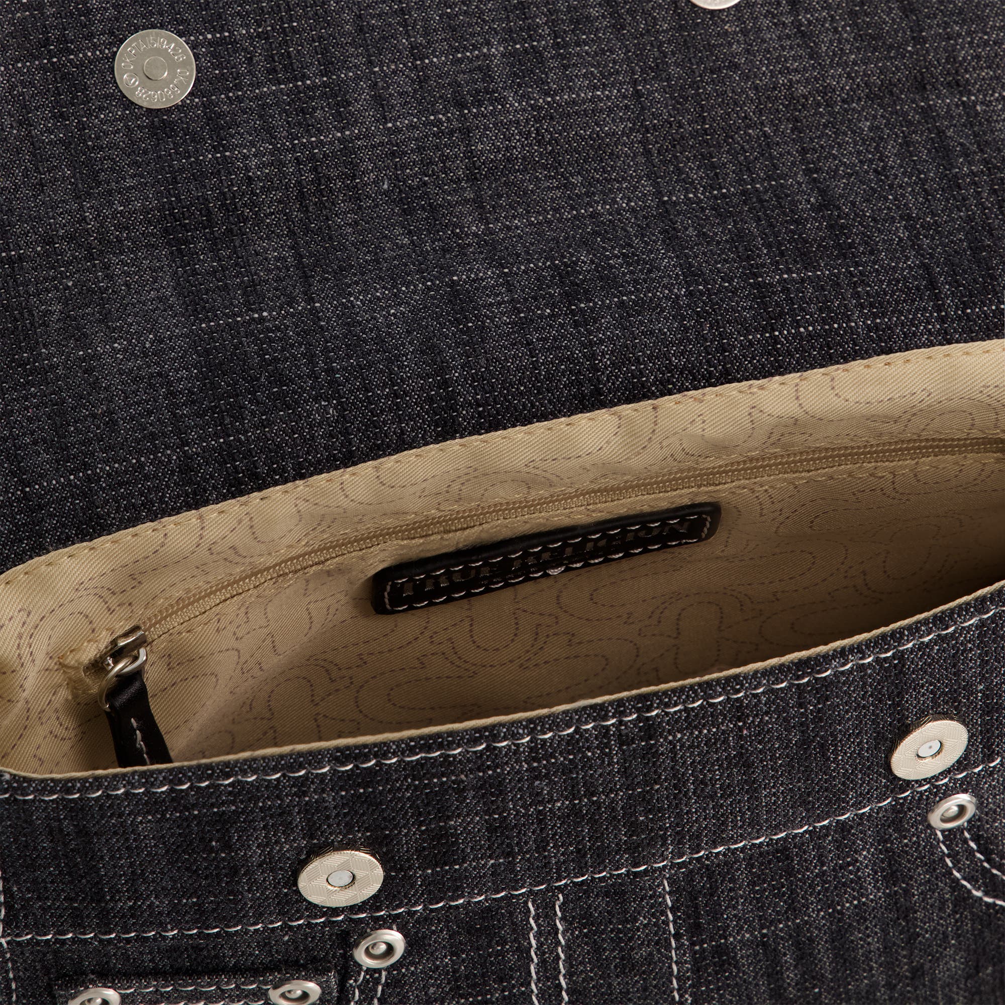 True Religion Jean Pocket Mini Flap, Alternate, color, Black