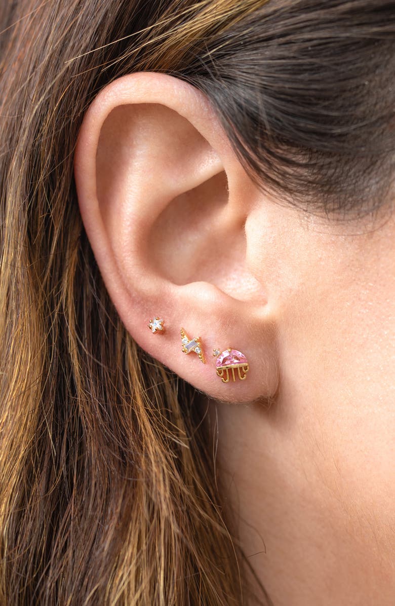 Girls Crew Teeniest Brightest Star Piercing Style Single Stud Earring, Alternate, color, Gold