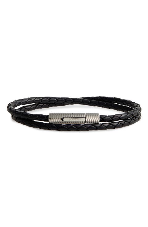 Braided Leather Wrap Bracelet
