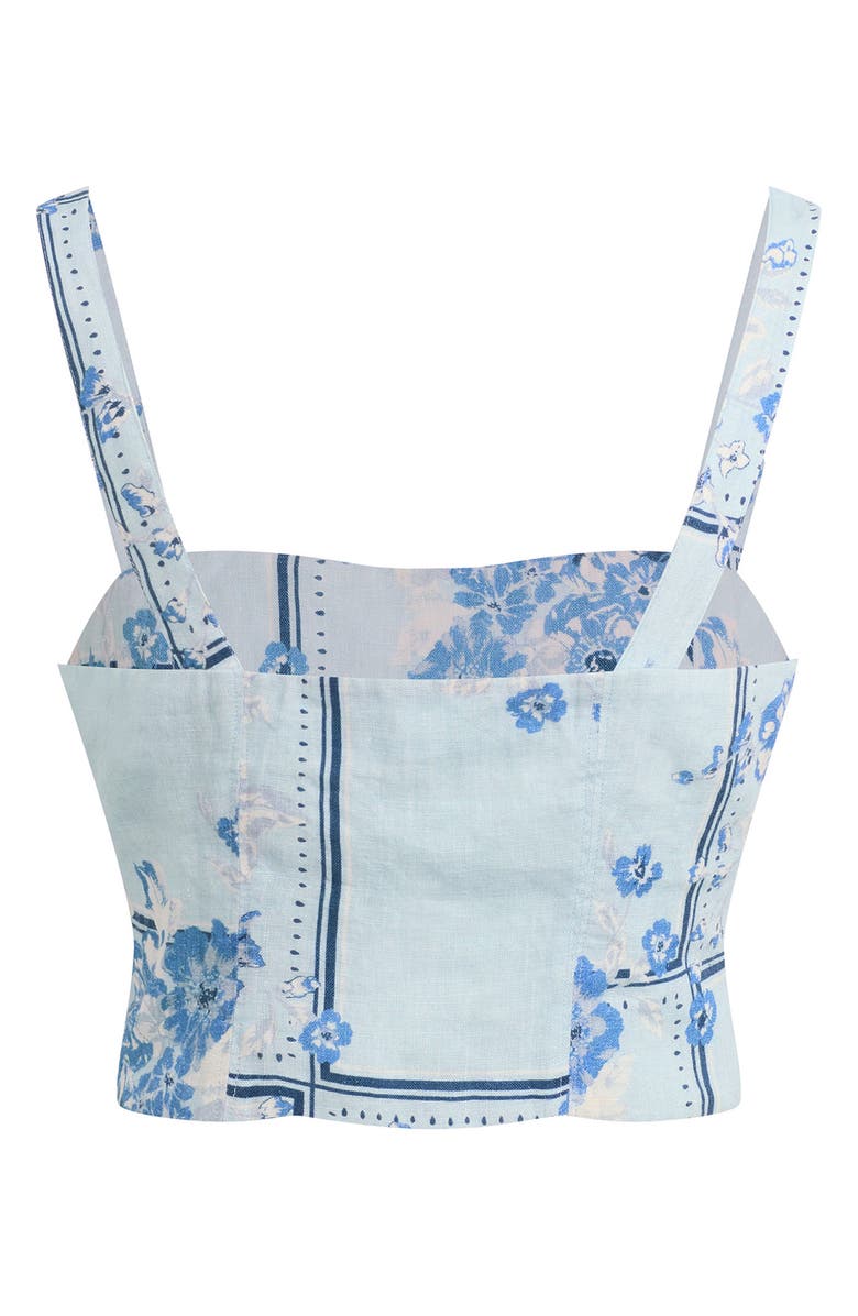 Favorite Daughter There For You Linen Crop Top, Alternate, color, Floral Scarf