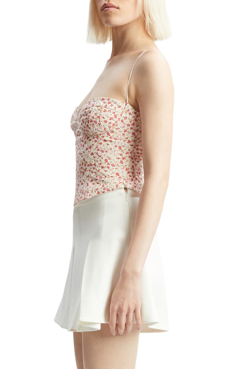 Bardot Estie Eyelet Embroidery Corset Top, Alternate, color, Red Floral