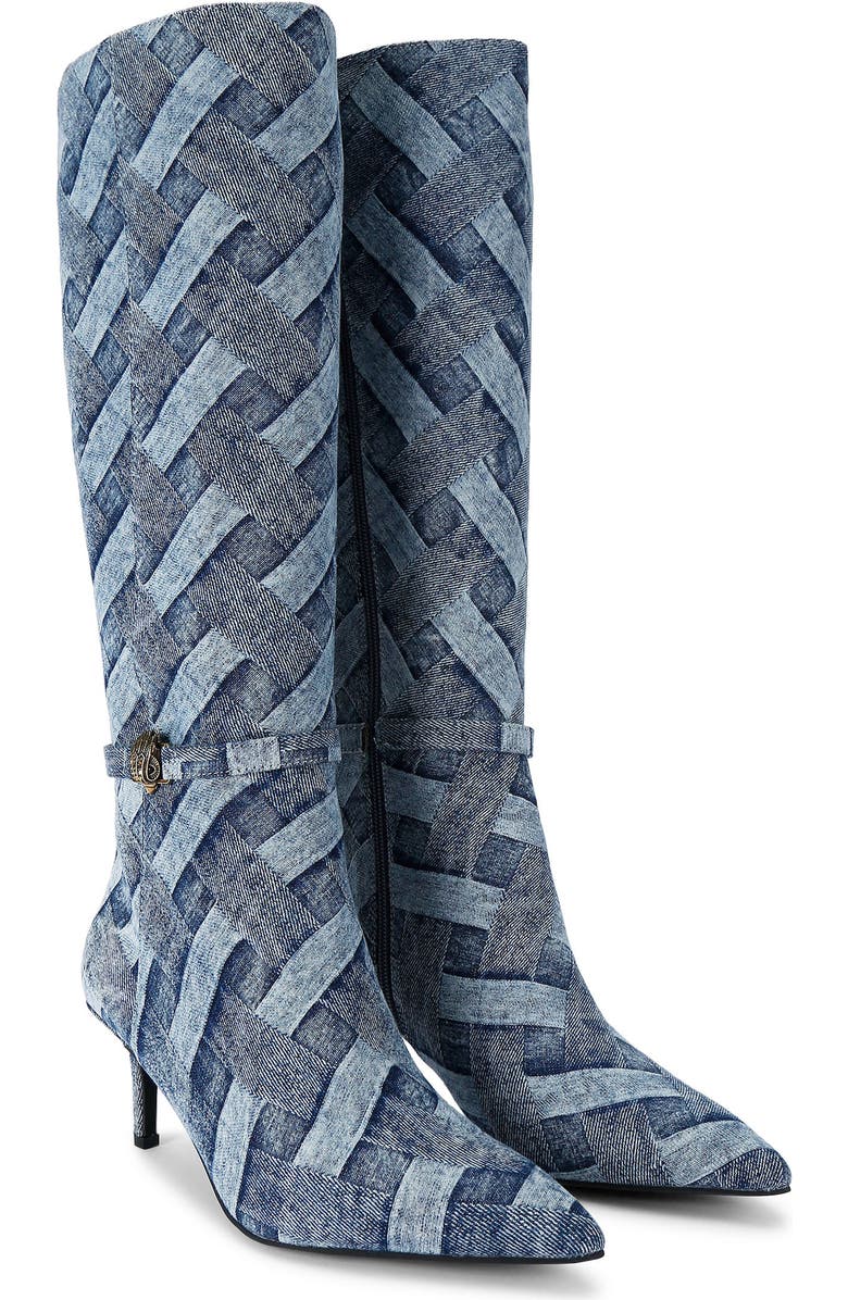 Kurt Geiger London Kensington Denim Flexi Pointed Toe Boot, Alternate, color,