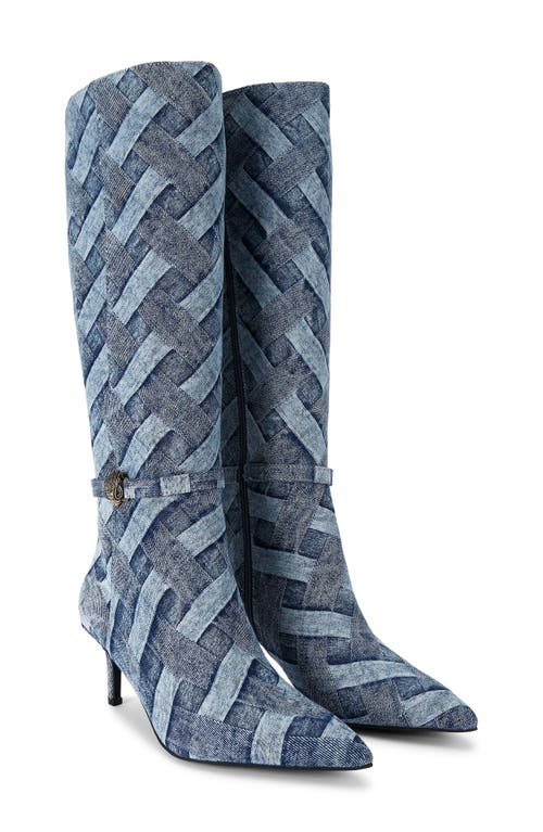 Kurt Geiger Denim Kensington Flexi Knee-high Boots In Navy