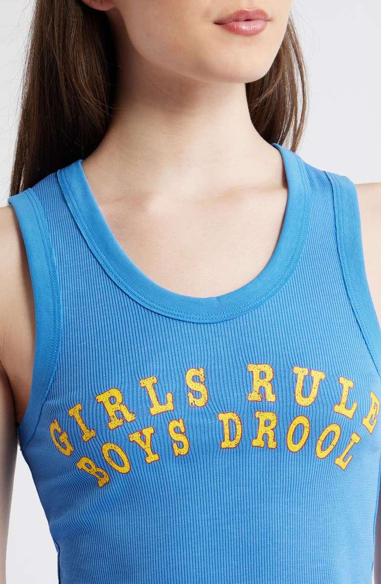 BOYS LIE Girls Rule Boys Drool Rib Tank, Alternate, color, Blue