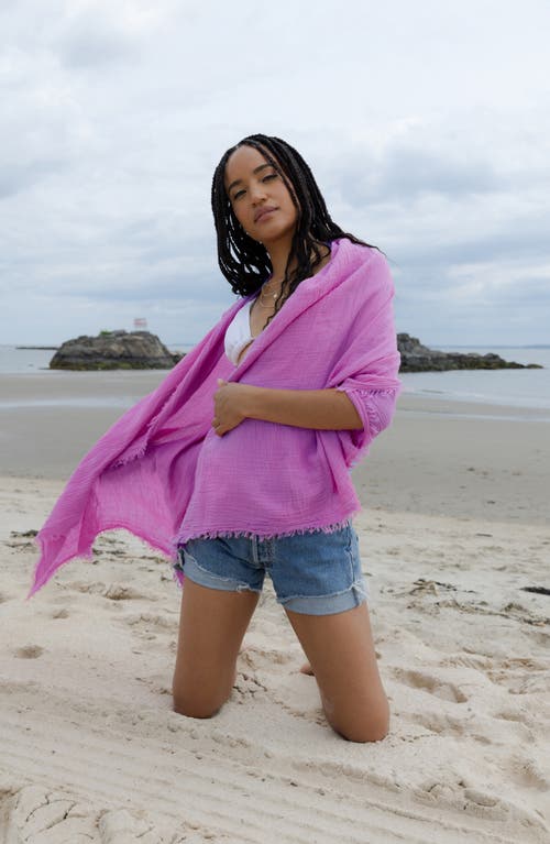 Saachi Gauze Cotton Scarf In Purple