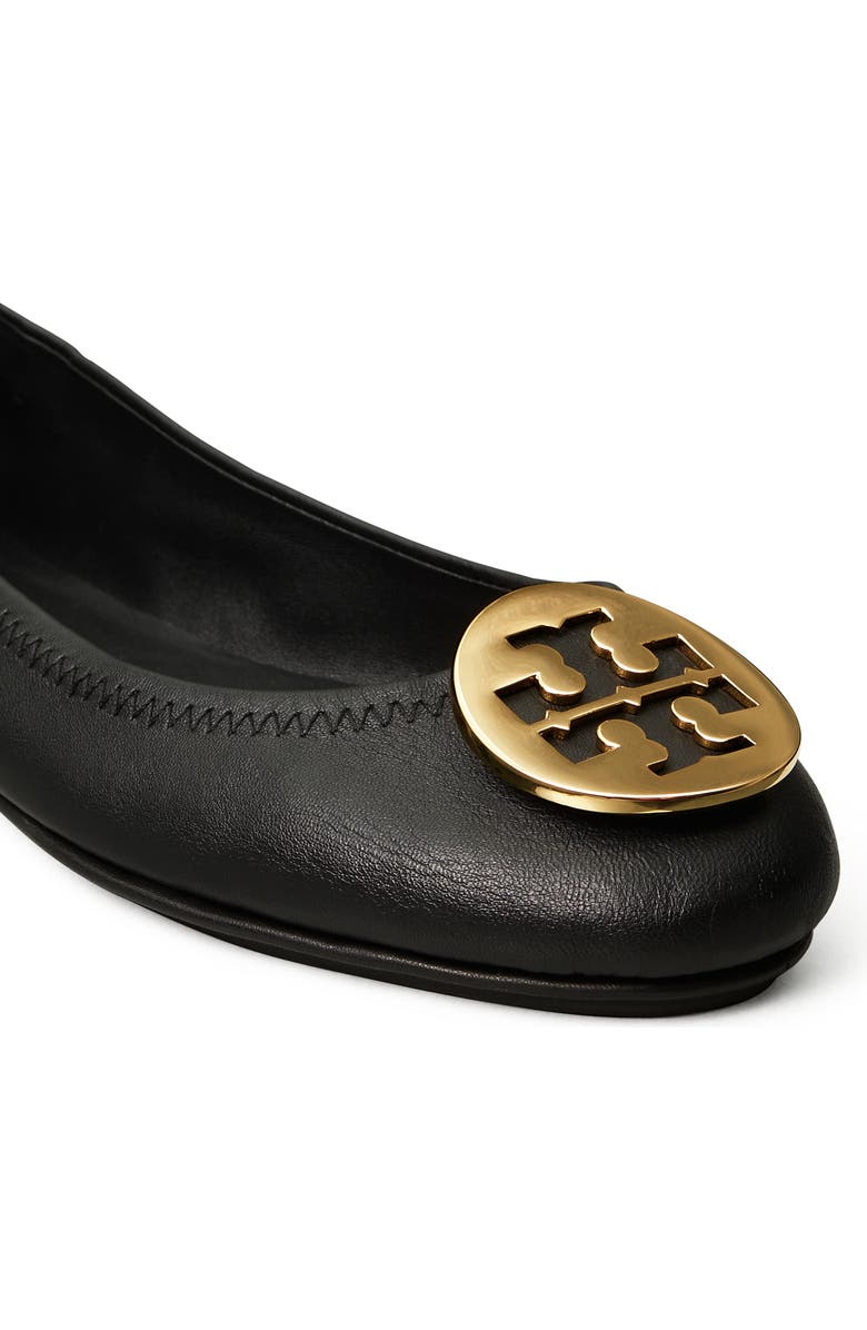Tory Burch Minnie Travel Ballet Flat, Alternate, color, Perfect Black/ Gold