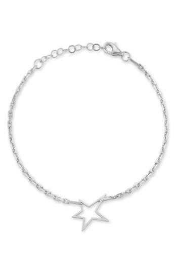 Sphera Milano Star Charm Paper Clip Chain Bracelet In Silver