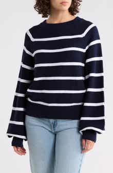French Connection Mozart Stripe Balloon Sleeve Sweater
