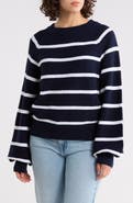 French Connection Mozart Stripe Balloon Sleeve Sweater