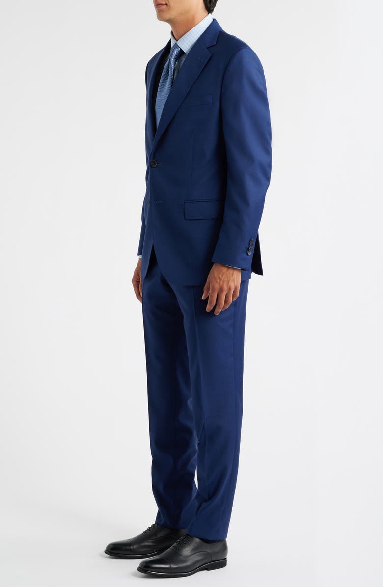 Peter Millar Hartford Classic Fit Blue Microtexture Wool Suit, Alternate, color, Blue