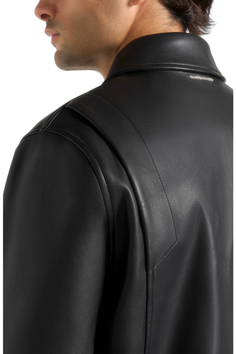 Yves Minimal Leather Jacket, Alternate, color, Black