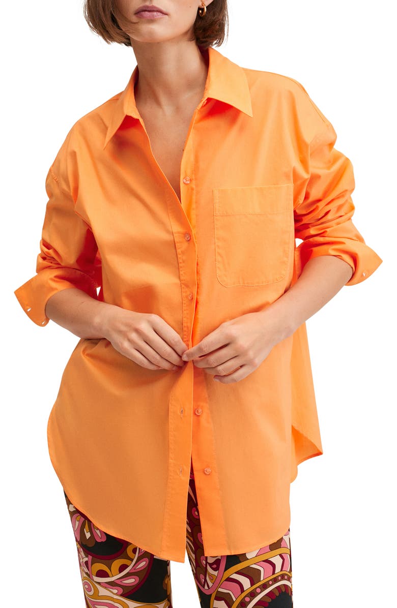 MANGO Oversize Cotton Shirt, Main, color, 