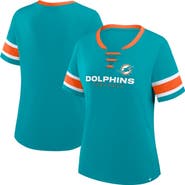 FANATICS Women's Fanatics Aqua Miami Dolphins Redzone Draw Play Athena Lace-Up T-Shirt