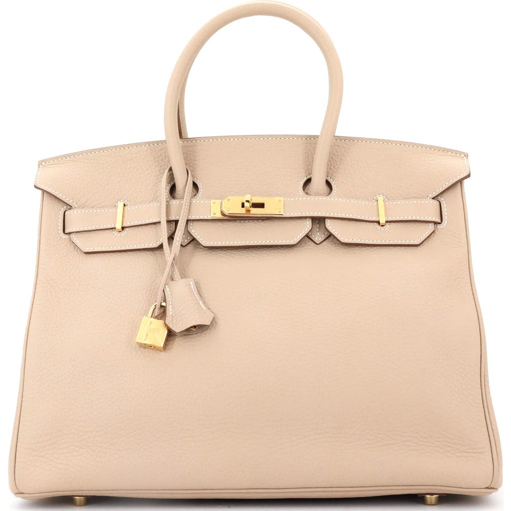 Pre-owned Hermes Hermes Birkin Handbag Light Clemence With Gold Hardware 35 In Brown