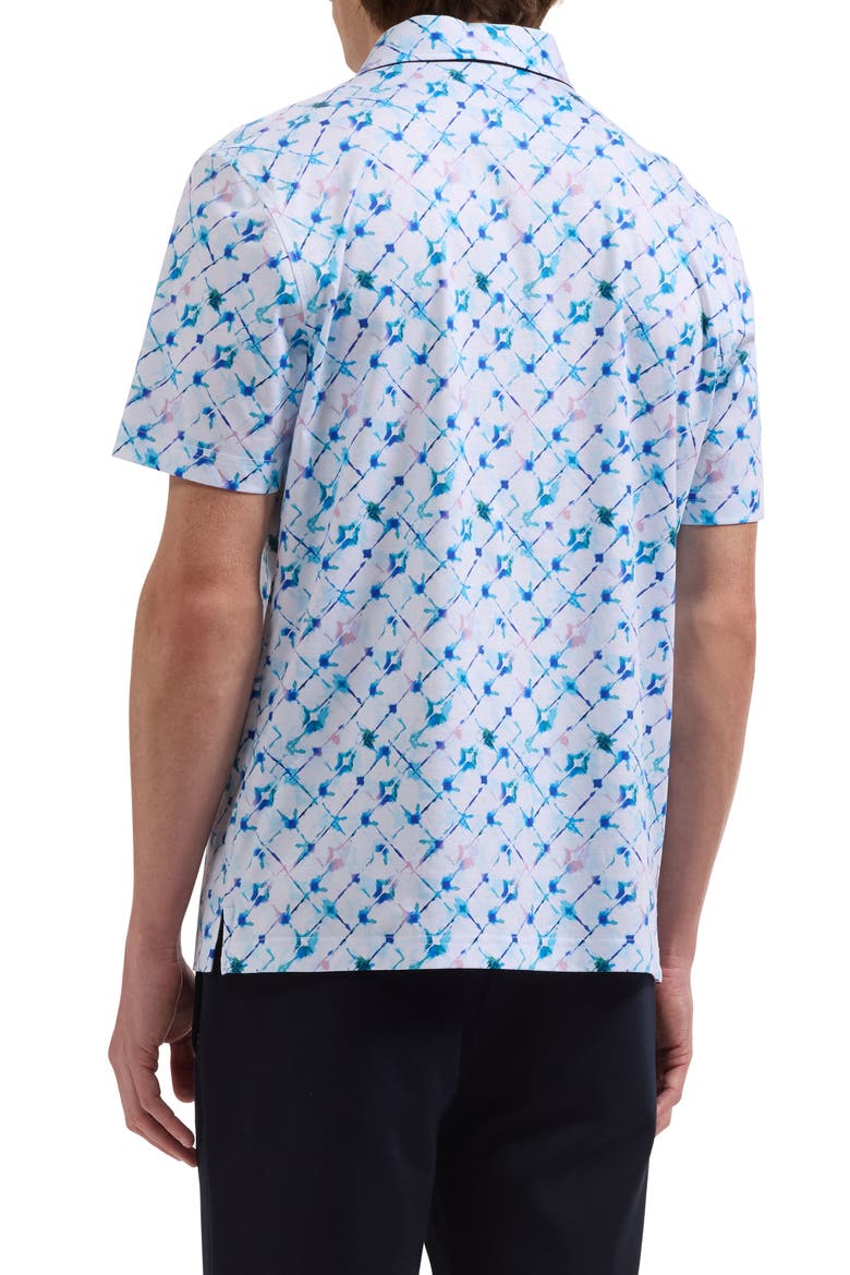 Hendrix Geo Print Pima Cotton Polo, Alternate, color, AQUA
