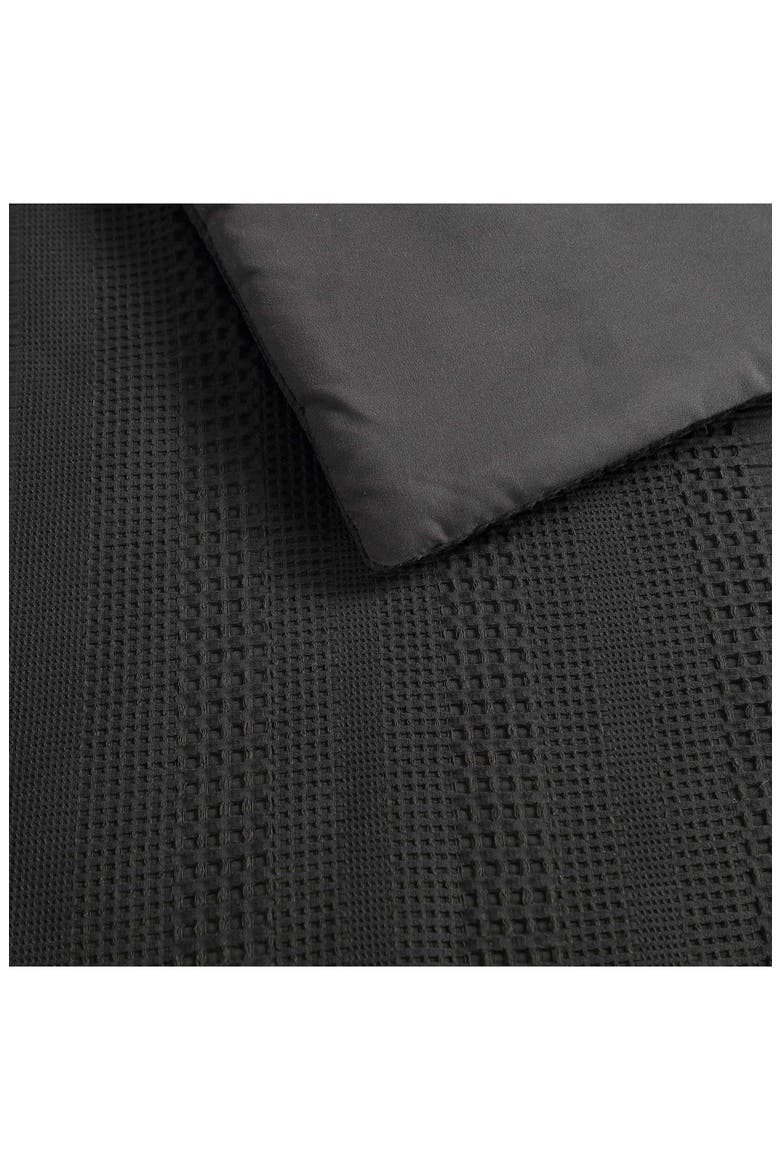 Reversible Variegated Waffle 14-Piece Comforter Set, Alternate, color, BLACK