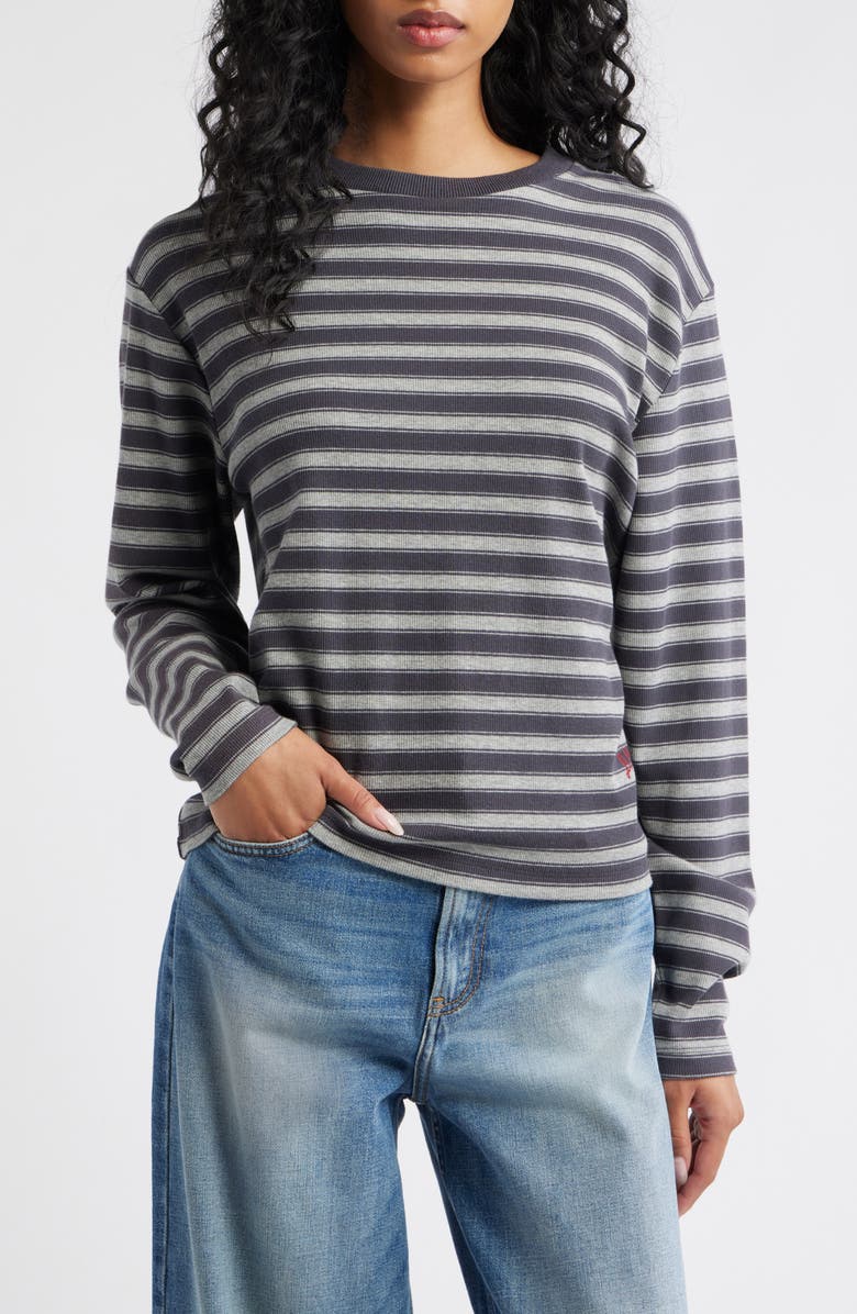 Damson Madder Stripe Long Sleeve T-Shirt, Main, color, Grey