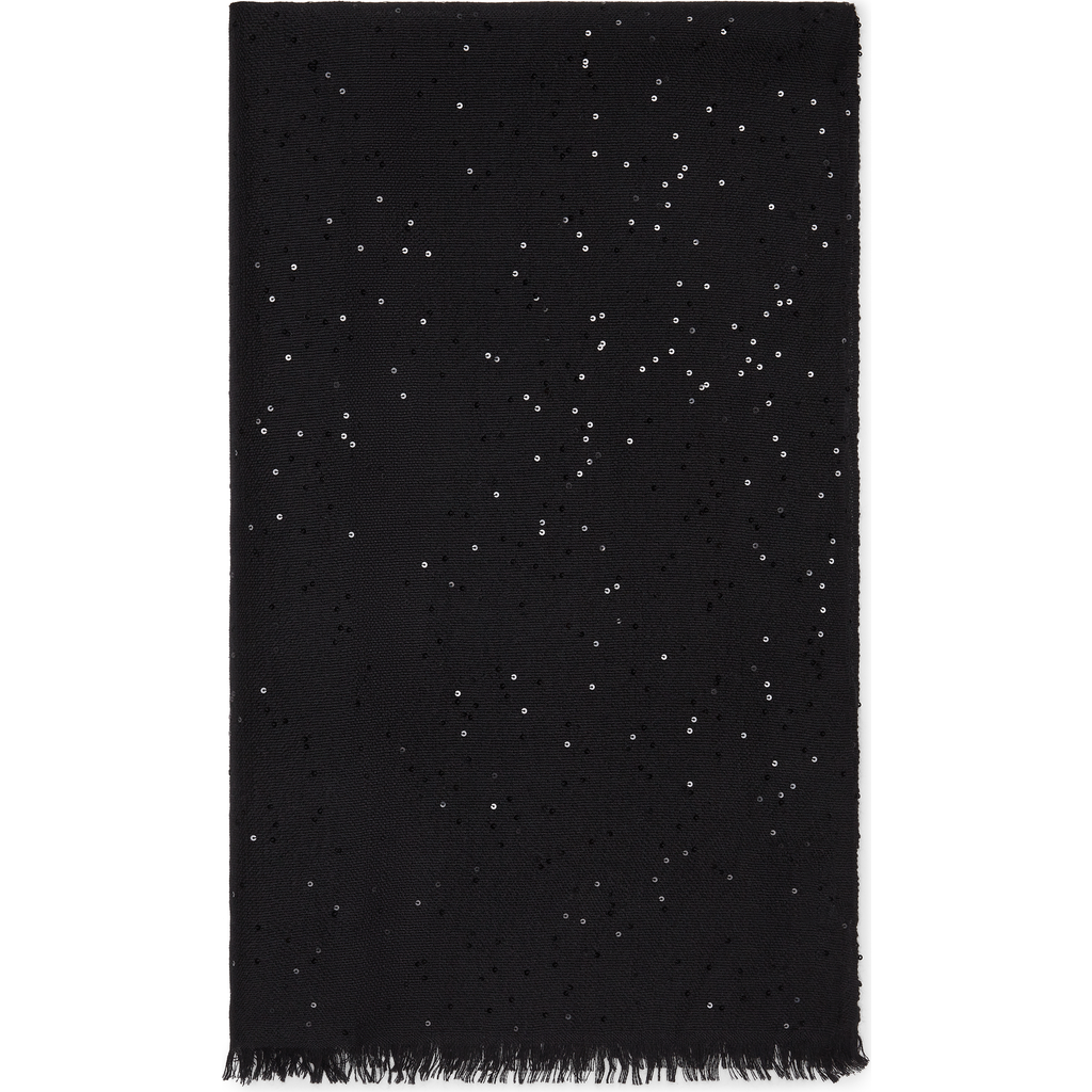 Brunello Cucinelli Cashmere And Silk Diamond Yarn Scarf In Black
