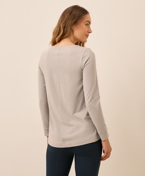 Pact Luxe Stretch Jersey Swing Long Sleeve Tee In Blue