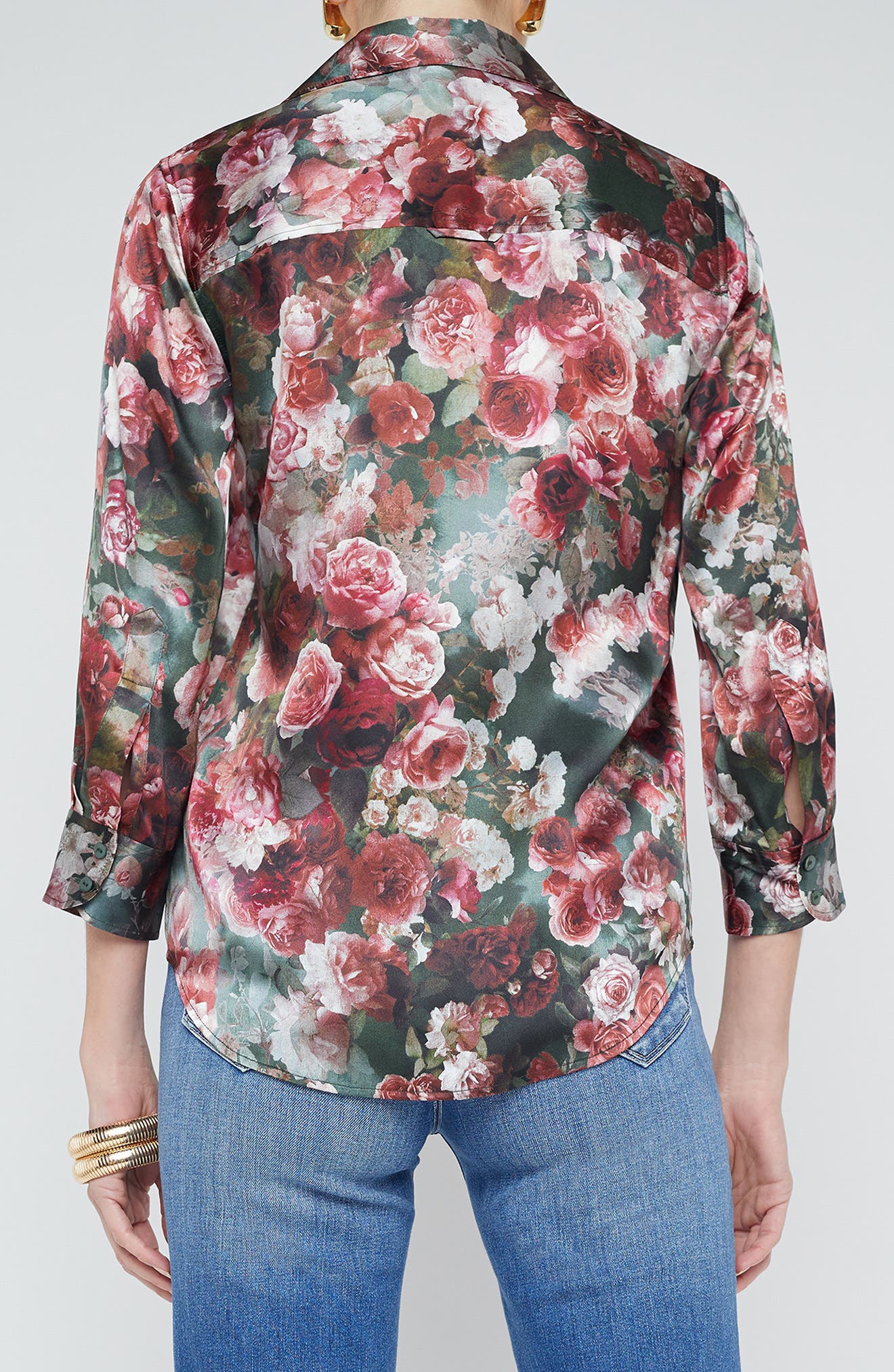 Dani Floral Silk Button-Up Shirt - image 2