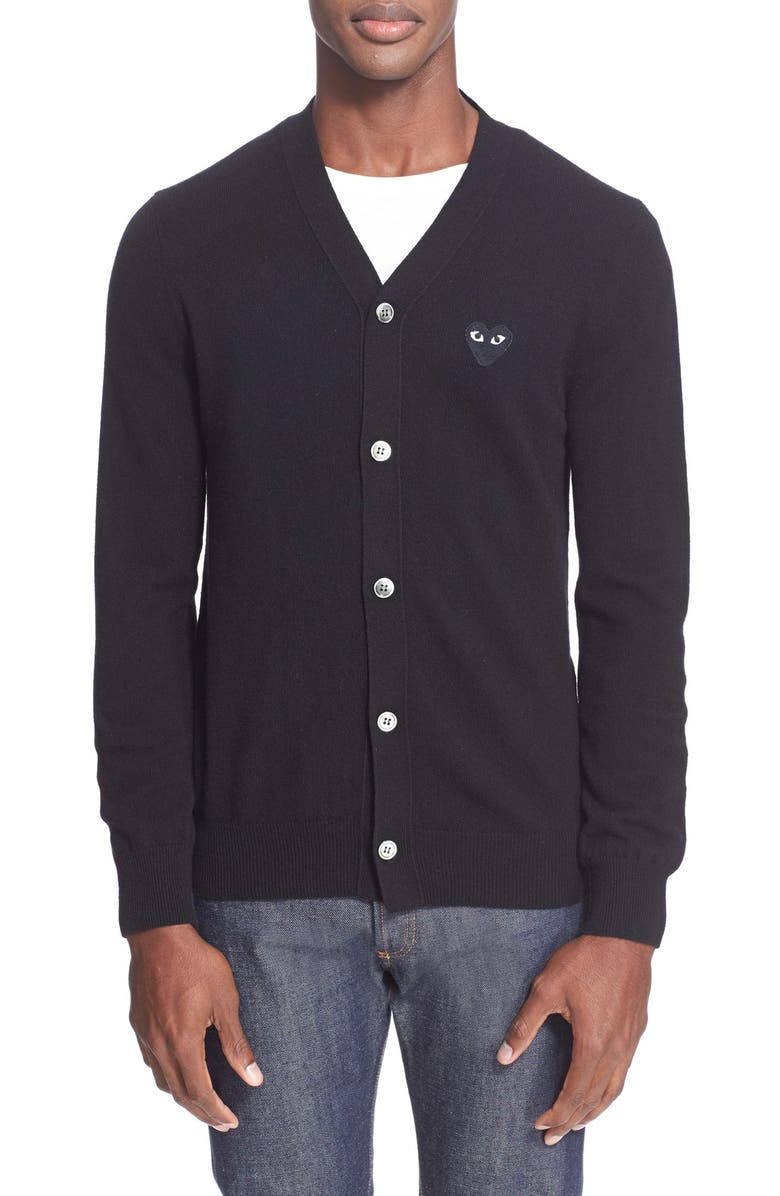 Comme des Garçons PLAY Lambswool Cardigan, Main, color,