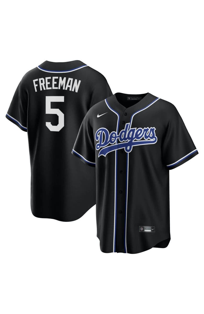 Nike Youth Nike Freddie Freeman Black Los Angeles Dodgers Lights Out Replica Player Jersey, Main, color, 