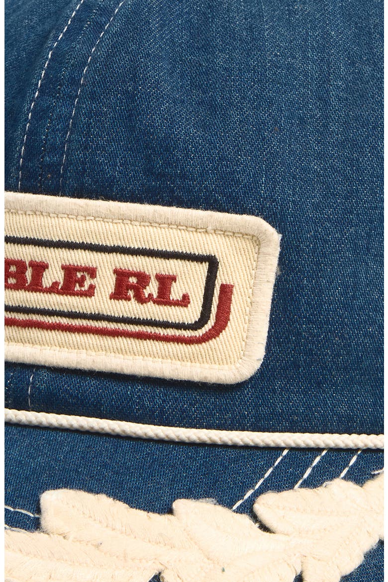 Logo Patch Snapback Denim Trucker Hat, Alternate, color, SPRINGVALE WASH