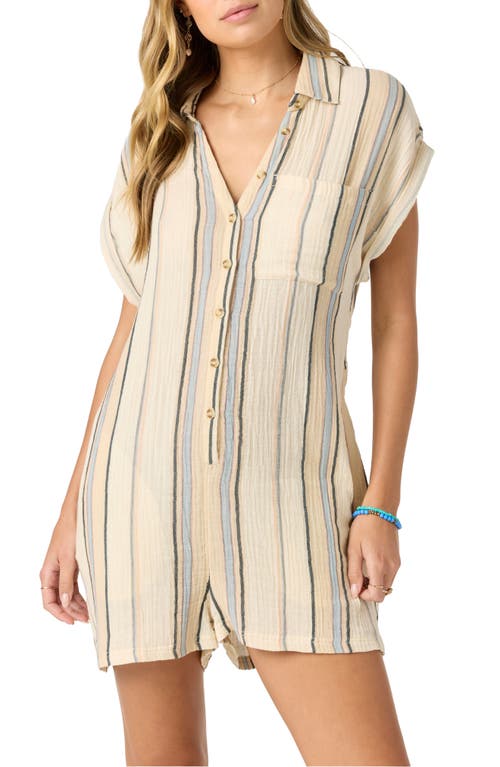 O'neill Juniors' Kamilla Striped Romper In Tapioca