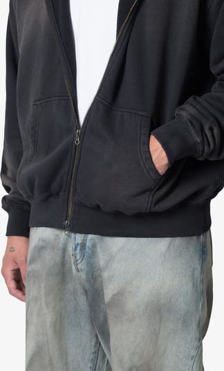 Basic Faded Cotton Zip-Up Hoodie