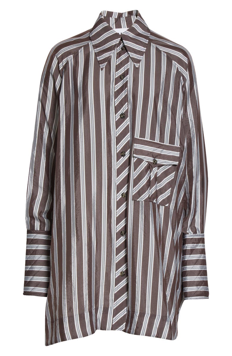 Ganni Stripe Oversize Button-Up Shirt, Alternate, color,