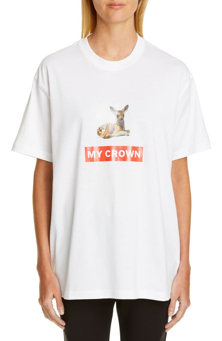 Burberry Carrick Deer Graphic Tee, Main, color,