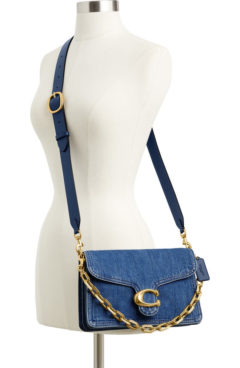 COACH Chain Tabby Denim Shoulder Bag, Alternate, color,