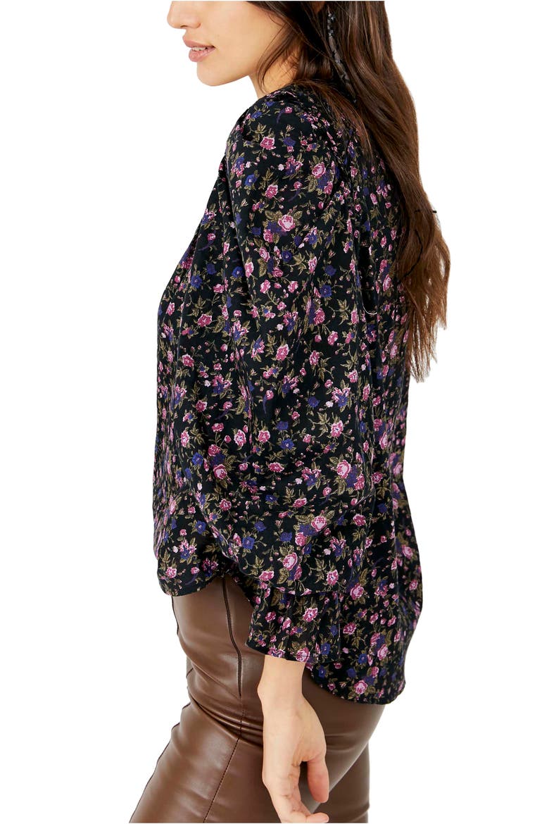 Meant To Be Floral Cotton Blouse, Alternate, color, BLACK COMBO