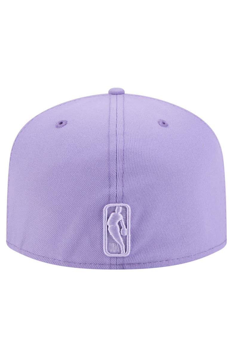 New Era Men's New Era  Purple Los Angeles Lakers Colorpack A-Frame Pinch Front 59FIFTY Fitted Hat, Alternate, color, 